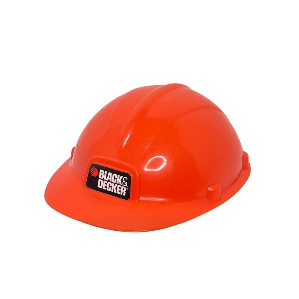 Black & Decker Kids Hard Hat Orange Costume Pretend Play Construction Tool Set H